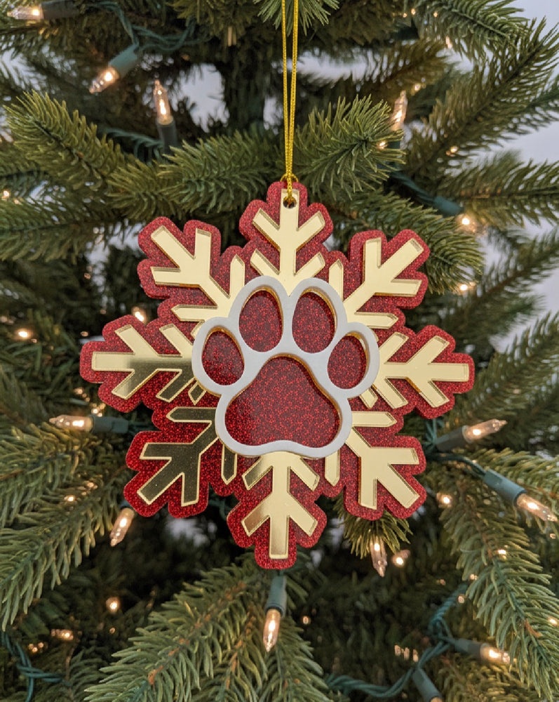Paw Snowflake Holiday Ornament