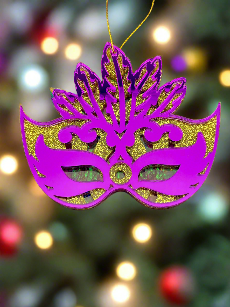 Mardi Gras Mask Ornament - Purple