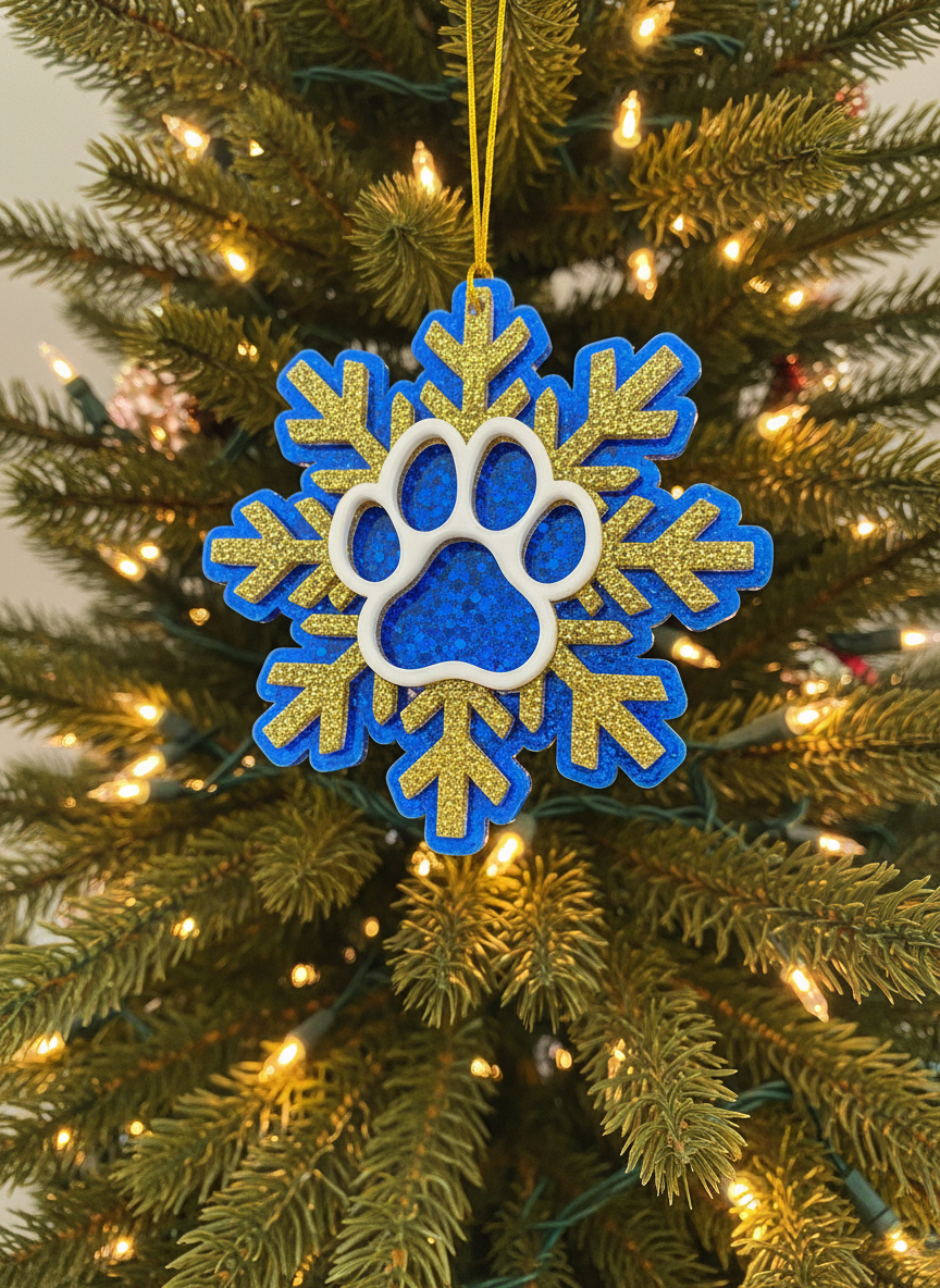 
                  
                    Paw Snowflake Holiday Ornament
                  
                