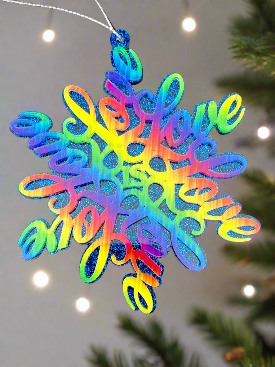 Love Is Love Snowflake Ornament