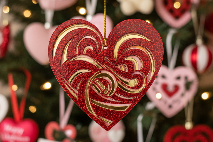 Valentine’s Heart Ornament - Pink