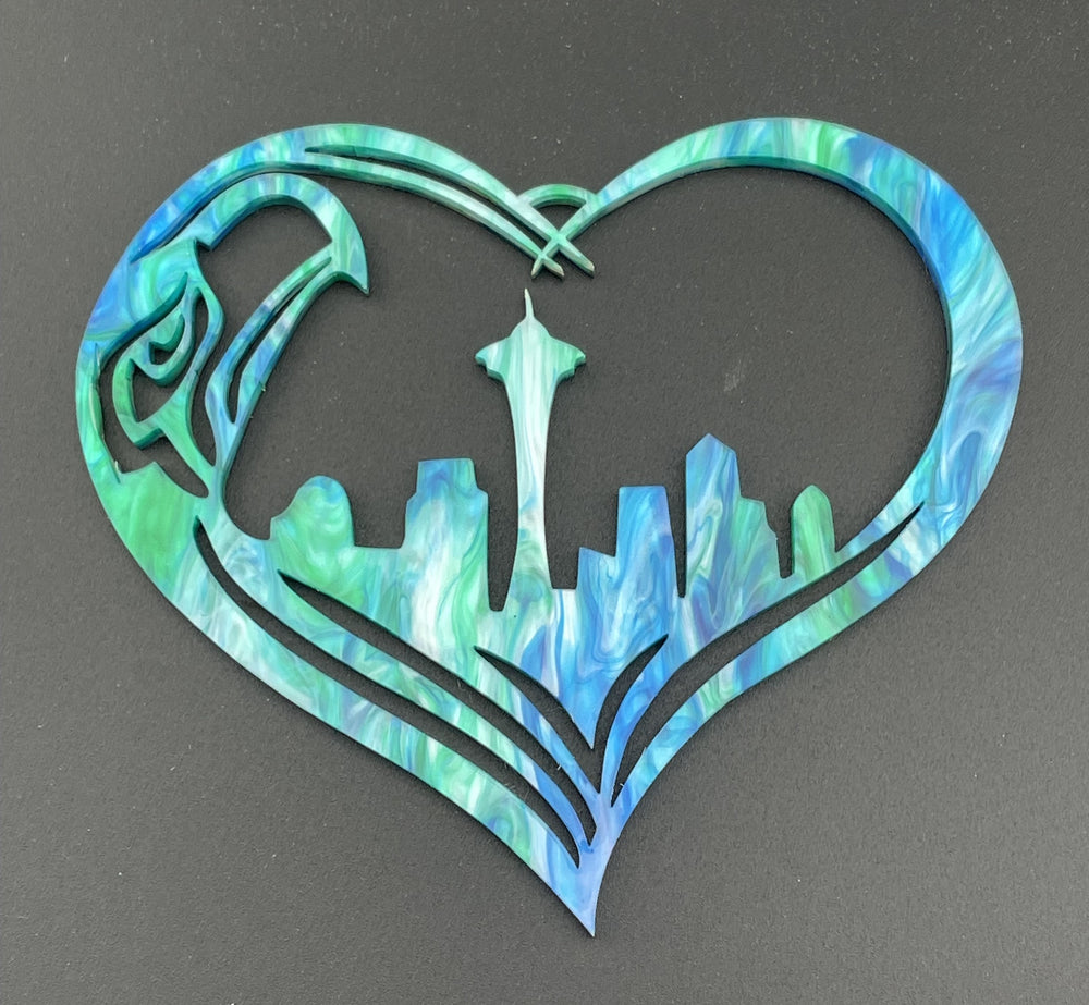 Be Kind - Seattle Hawks City Skyline Heart