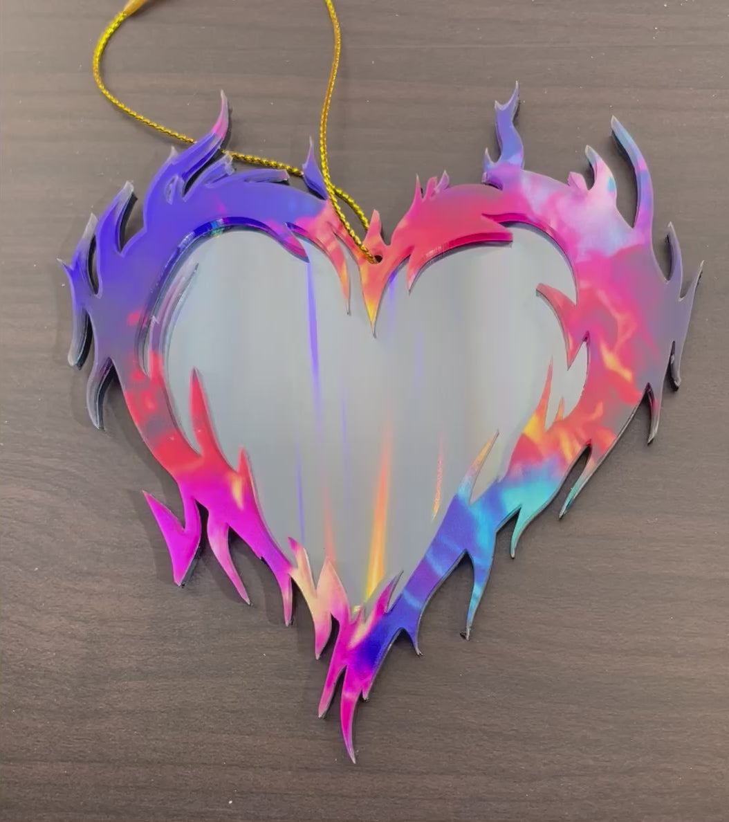 
                  
                    Load and play video in Gallery viewer, Be Bold - Neon Flaming Heart Ornament
                  
                