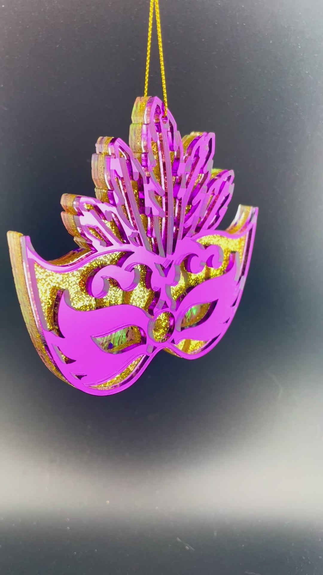 
                  
                    Load and play video in Gallery viewer, Mardi Gras Mask Ornament - Purple
                  
                