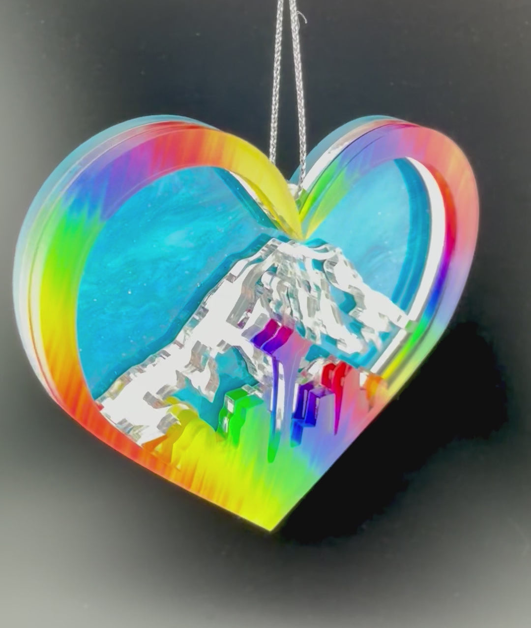
                  
                    Load and play video in Gallery viewer, Seattle City Skyline Heart Ornament - Pride Mountain
                  
                